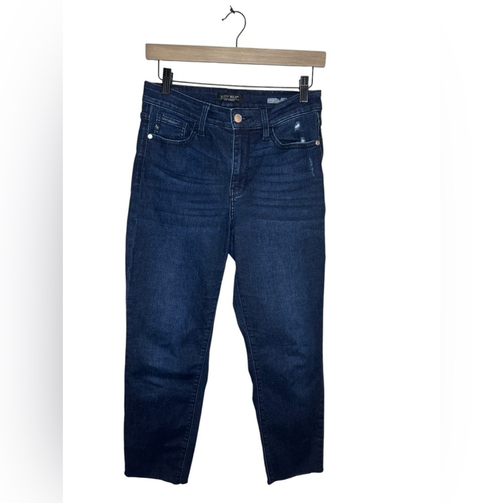 Judy Blue Raw Hem High Rise Boyfriend Fit Jeans Size 25